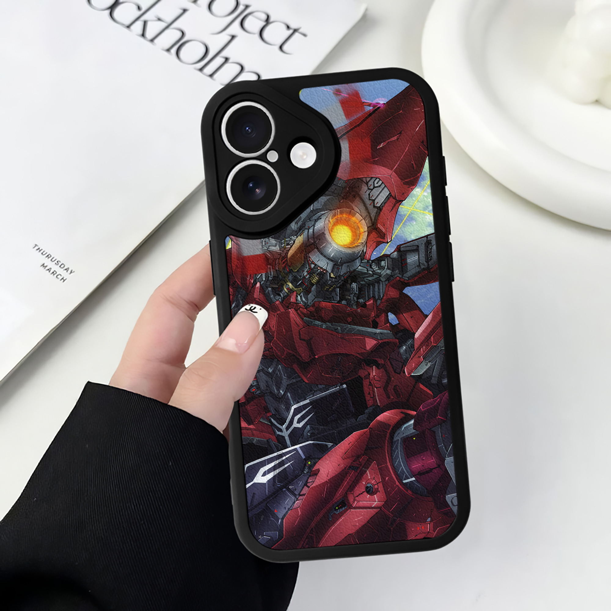 （画像用） 機動戦士ガンダム Mobile Suit Gundam 【iPhone 16シリーズ対応】シリコンスマホケース（レザー調） 材質：シリコン